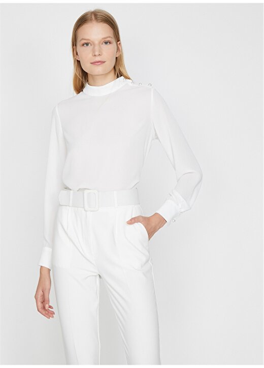 Koton İnci Detay Beyaz Bluz 2