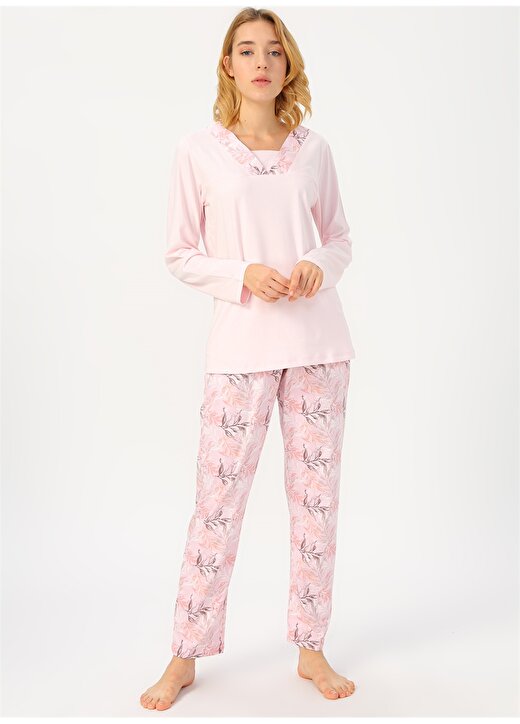 Arnetta Pembe Baskılı Pijama Takımı 3