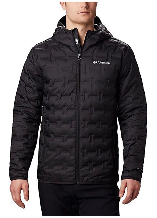 Columbia Siyah Erkek Kapüşon Yaka Desenli Mont DELTA RIDGE™ DOWN HOODED JACKET 1