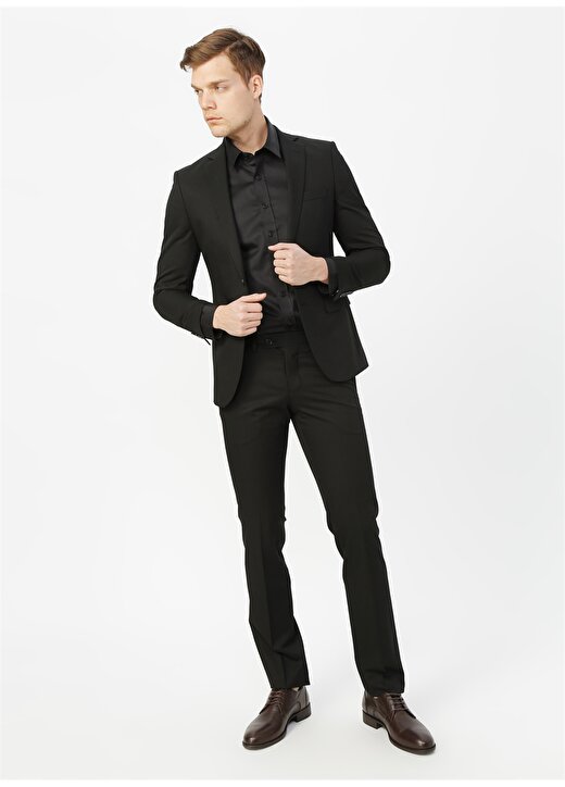 Altınyıldız Classics Normal Bel Slim Fit Siyah Erkek Takım Elbise 4A3010000061 3