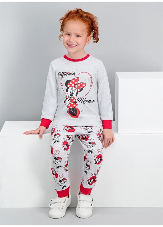 Roly Poly Baskılı Kar Melanj Kız Çocuk Pijama Takımı 1