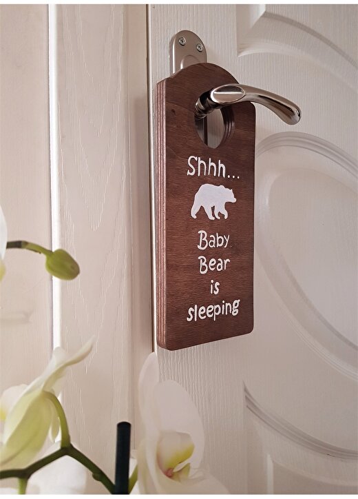 Lamoneta Baby Bear Kapıkolu İşareti - Bebek Uyuyor Dekoratif Obje 2