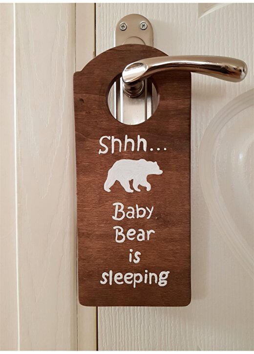 Lamoneta Baby Bear Kapıkolu İşareti - Bebek Uyuyor Dekoratif Obje 3