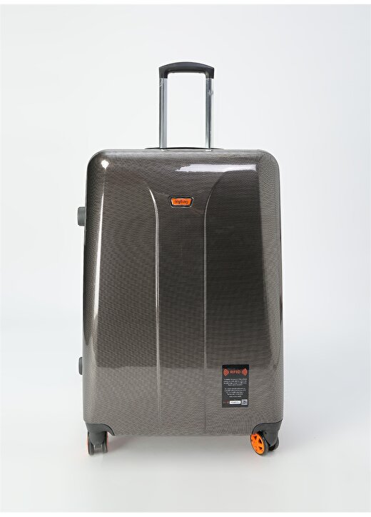 My Bag Smart Luggage Orange M Çekçekli Sert Valiz 1