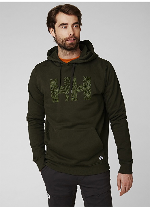 Helly Hansen F2F Cotton Hoodie Koyu Yeşil Erkek Sweatshirt 1
