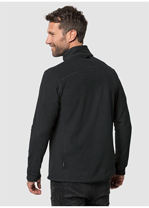 Jack Wolfskin Midnight Moon Men Fermuarlı Normal Kalıp Düz Siyah Erkek Polar Sweatshirt 2