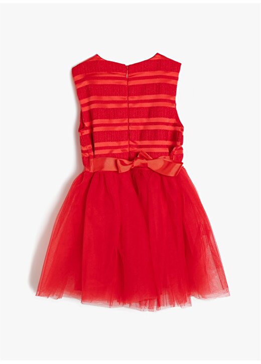 Koton Tül Detaylı Kırmızı Elbise 2
