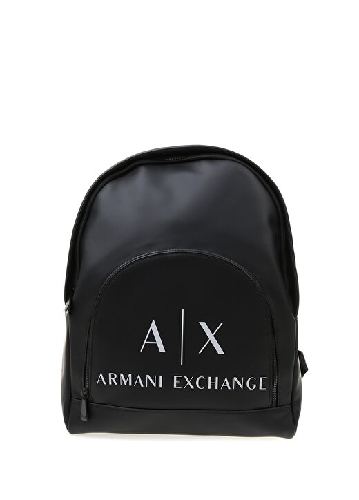 Armani Exchange 942616 Yazı Baskılı Fermuarlı Siyah Beyaz Kadın Sırt Çantası 1