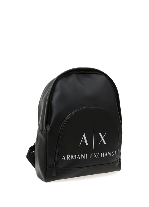 Armani Exchange 942616 Yazı Baskılı Fermuarlı Siyah Beyaz Kadın Sırt Çantası 2