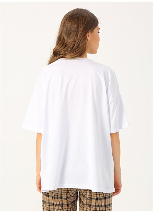 Quzu 20K18681 Beyaz Kadın T-Shirt 4