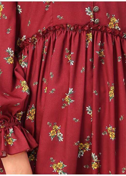 Beymen Studio Çiçek Desenli Kırmızı Elbise 4