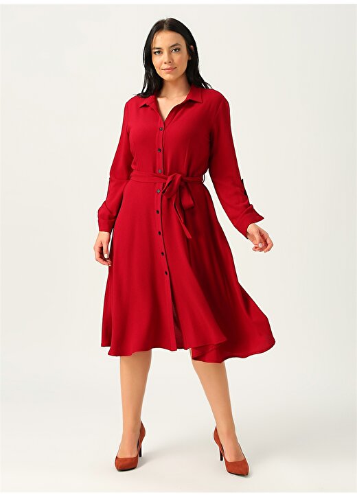 Ekol 01041.1 Kırmızı Kadın Elbise 2