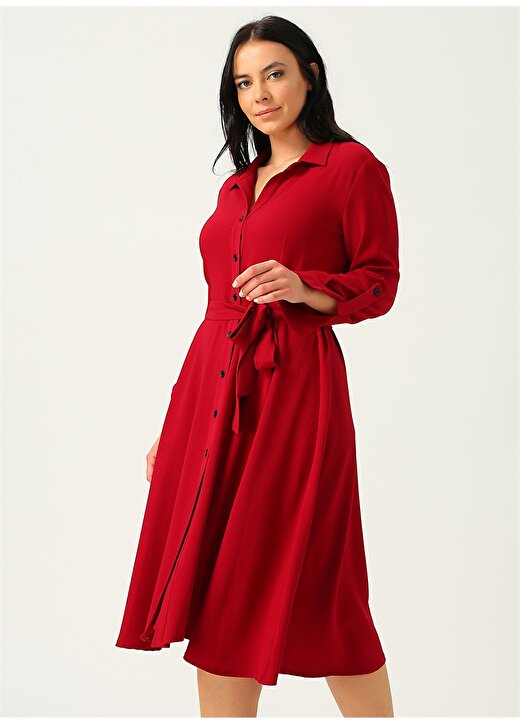 Ekol 01041.1 Kırmızı Kadın Elbise 4