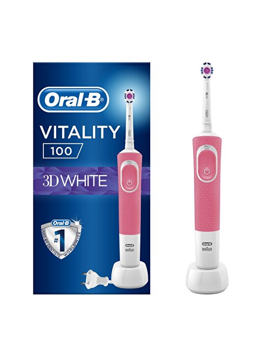 Oral-B D100 Pembe Vitality 3Dwhite Şarjlı Diş Fırçası 2