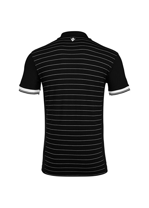 Macron Jungle Siyah - Beyaz Çizgili Erkek Polo Erkek T-Shirt 2