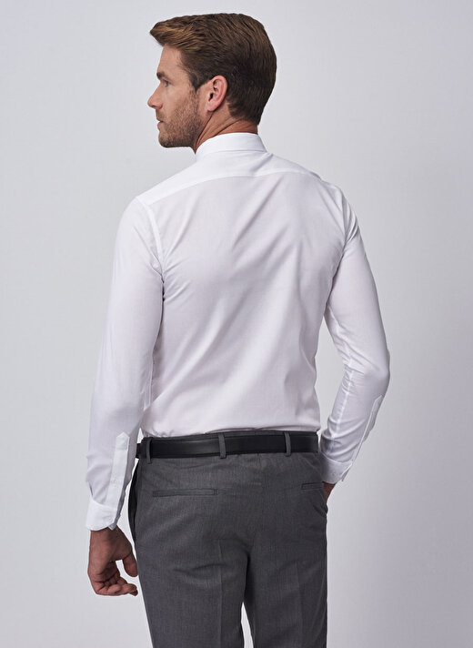 Altınyıldız Classic Slim Fit Klasik Gömlek Yaka Düz Beyaz Erkek Gömlek 4A2000000007 4