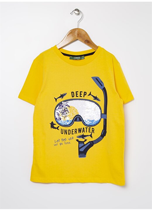 Limon Bisiklet Yaka Basic Erkek Çocuk T-Shirt MRN-24 1