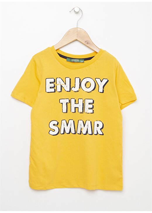 Limon Enjoy The Smmr Yazılı Bisiklet Yaka Sarı Erkek Çocuk T-Shirt 1