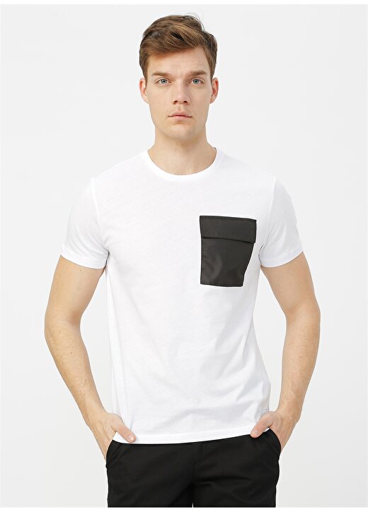 Fabrika Beyaz - Siyah Erkek T-Shirt 2
