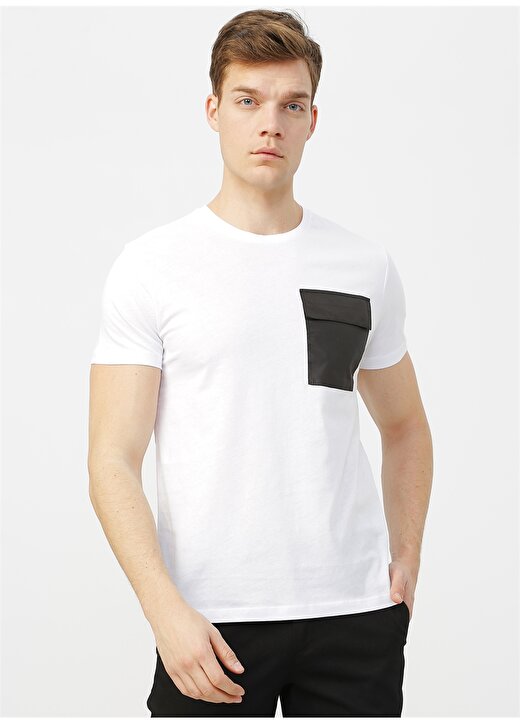 Fabrika Beyaz - Siyah Erkek T-Shirt 3