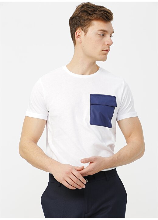 Fabrika Beyaz - Mavi Erkek T-Shirt 3