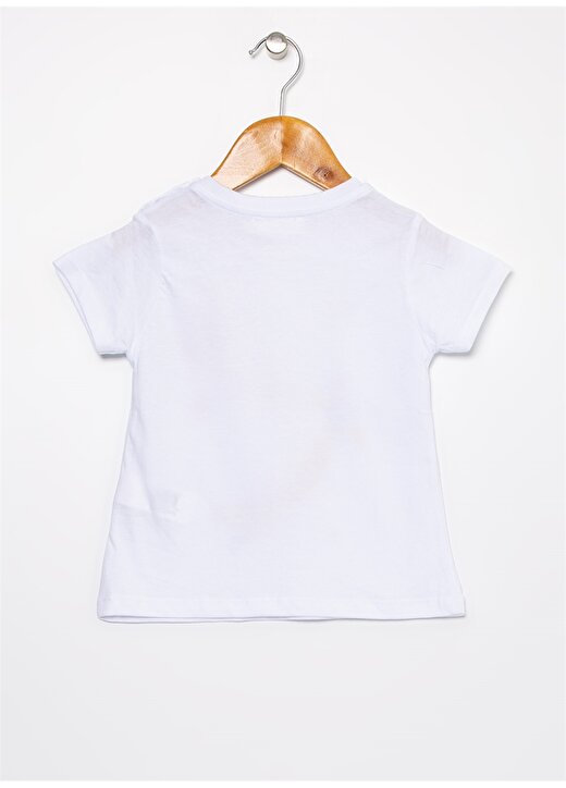 Mammaramma Beyaz Kız Bebek Bisiklet Yaka Kısa Kollu Baskılı T-Shirt HG-06 2