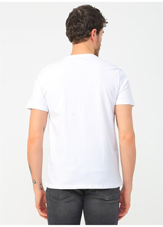 Limon Bisiklet Yaka Düz Beyaz Erkek T-Shirt FAME 4