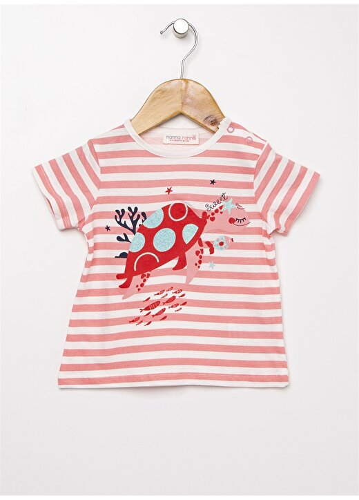 Mammaramma Pembe - Beyaz Kız Bebek T-Shirt OG-01 1