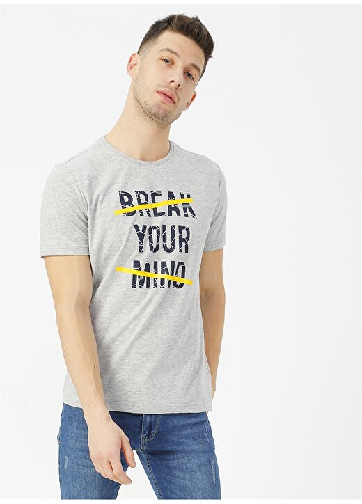 Limon Gri Melanj T-Shirt 3