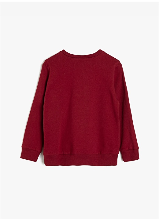 Koton Yazılı Bordo Sweatshirt 2