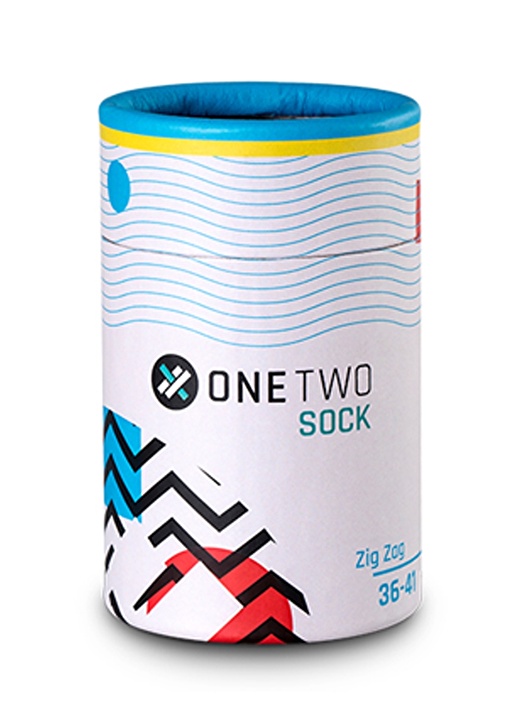 ONE TWO Zikzak Çizgili Renkli Soket Çorap 1