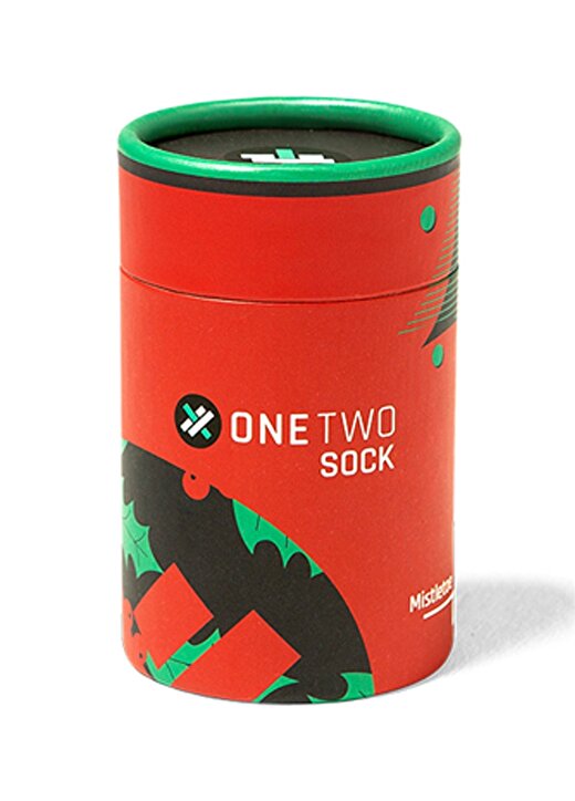 ONE TWO Desenli Kırmızı Çorap 1