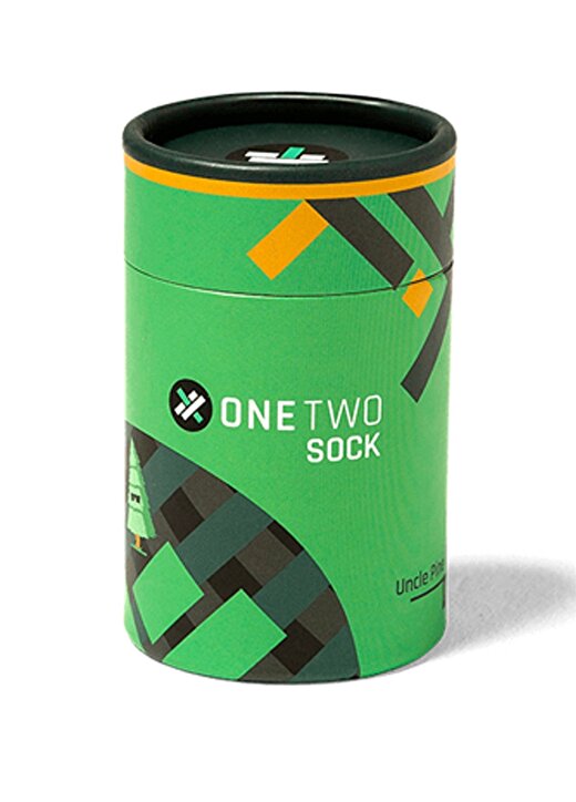 ONE TWO Socks Çam Ağacı Desenli Yeşil Erkek Çorap 1