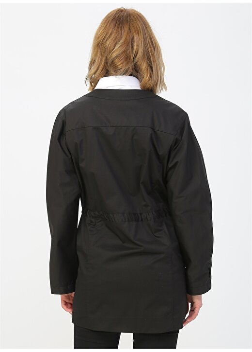 Fabrika Comfort Cm-Ceyka Ceket Yaka Basic Düz Siyah Kadın Mont 4