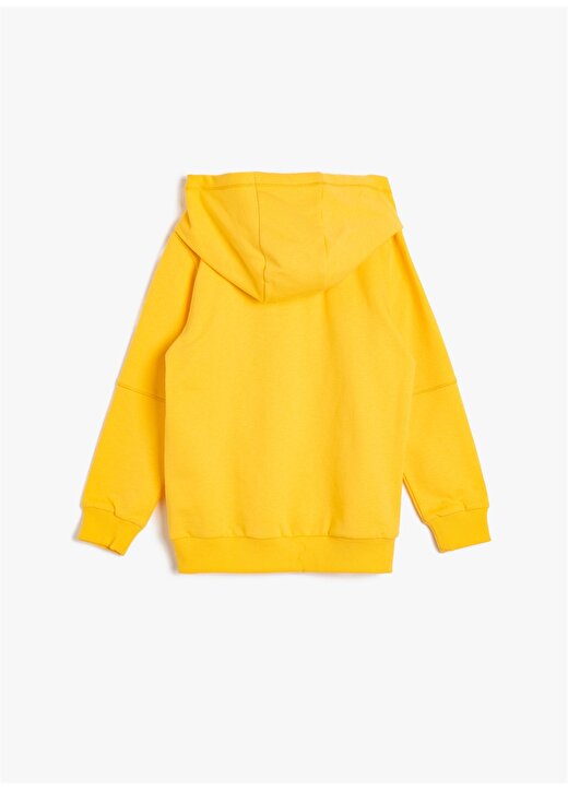 Koton Kapüşonlu Baskılı Sarı Sweatshirt 2