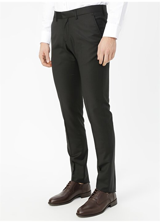 Fabrika Normal Bel Slim Fit Düz Siyah Erkek Klasik Pantolon - KIMYA-18-Y 3