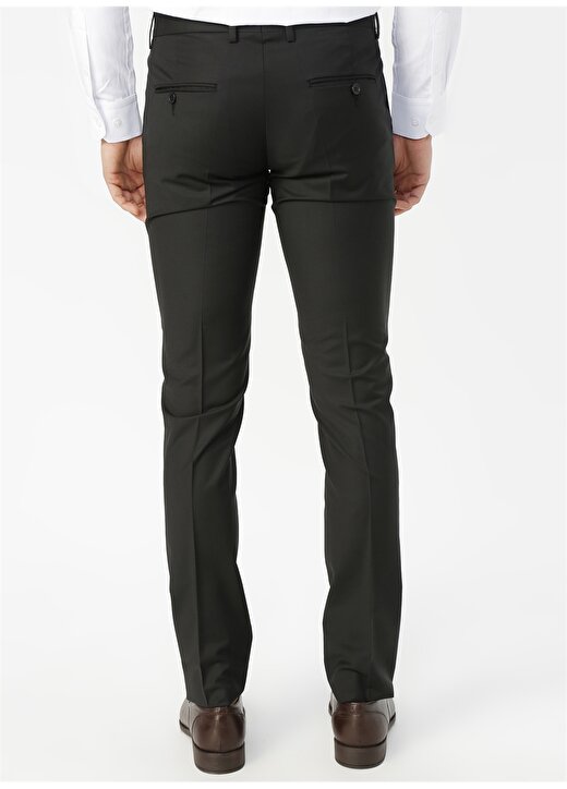 Fabrika Normal Bel Slim Fit Düz Siyah Erkek Klasik Pantolon - KIMYA-18-Y 4