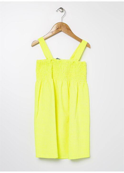 Limon Askılı Neon Sarı Kız Çocuk Elbise 1