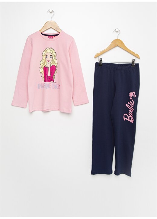 Barbie 2'Li Lacivert-Pembe Pijama Takımı 1