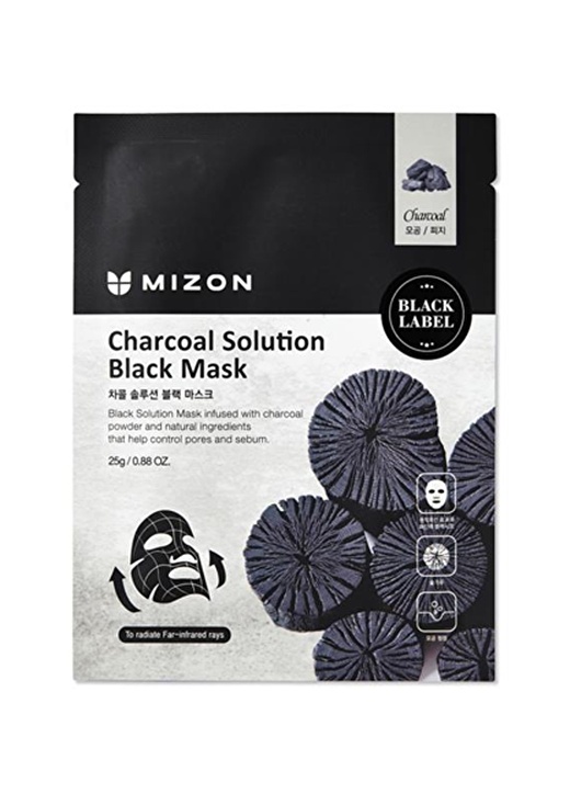 Mizon Charcoal Solution Black Mask - Kömürlü Gözenek Arındırıcı Maske 1