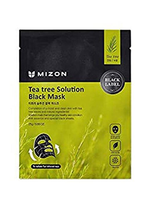 Mizon Tea Tree Solution Black Mask - Çay Ağacı Özlü Yatıştırıcı Siyah Maske 1