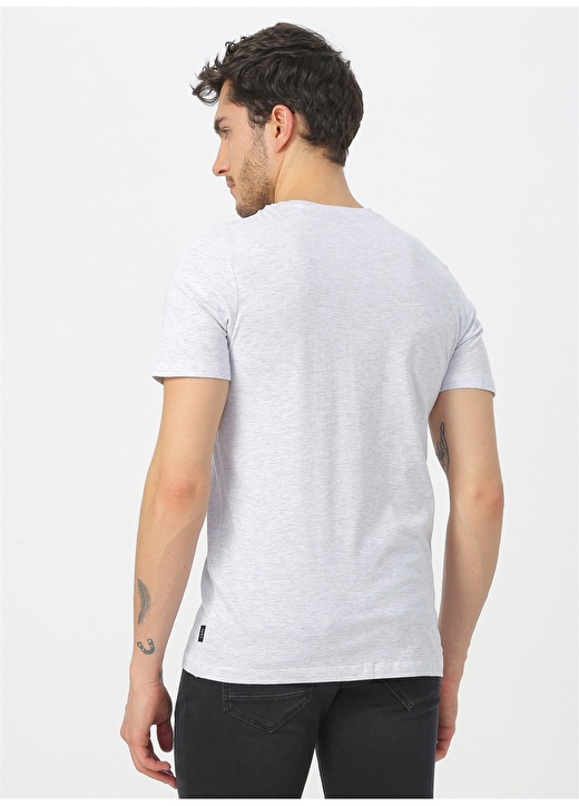 Jack & Jones 12167185 Beyaz Melanj T-Shirt 4