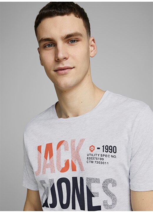 Jack & Jones 12172215 Beyaz Melanj T-Shirt 3
