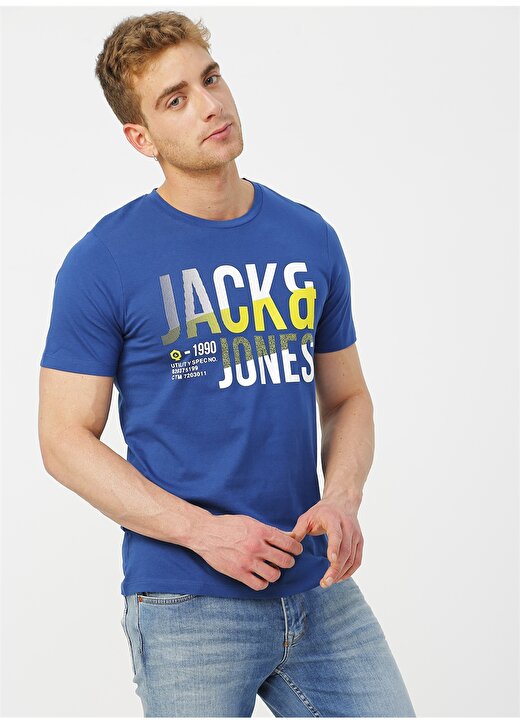 Jack & Jones 12172215 Gri Mavi T-Shirt 1