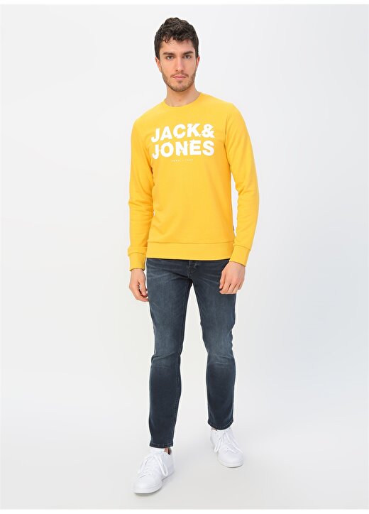 Jack & Jones 12176086 O Yaka Erkek Koyu Sarı Sweatshirt 2