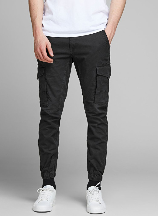 Jack & Jones Dar Paça Siyah Erkek Kargo Pantolon 12139912_JJIPAUL J 4