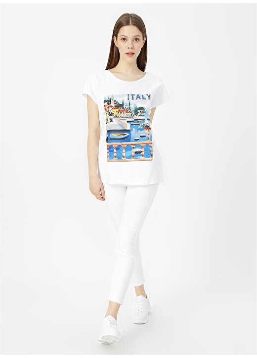 Fashion Friends Beyaz Baskılı T-Shirt 2