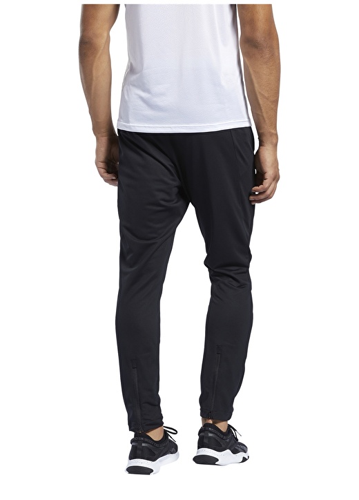 Reebok Fj4057 Wor Knit Pant Bağlamalı Fitted Düz Siyah Erkek Eşofman Altı 3