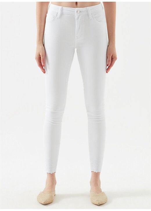 Mavi Tess White Embro Denim Pantolon 3