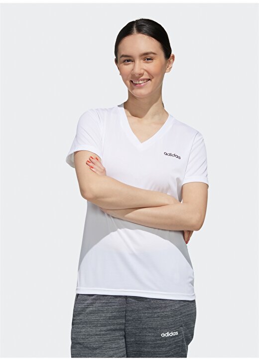 Adidas FL3626 Solid Beyaz-Siyah Kadın T-Shirt 1